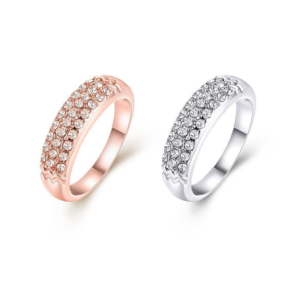 Rose Gold Platinum Plated Fashion Ring AAA Zirconia For Women B152