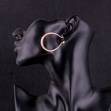 Rose Gold Latch Back Hoop Bali Earrings L126