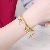 Yellow Gold Plated Bracelet Lobster 8 Inches L161