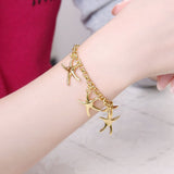 Yellow Gold Plated Bracelet Lobster 8 Inches L161