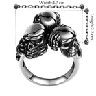 Stainless Steel Antique Gothic Biker Tribal Ring Black Men's Unisex Skull B182