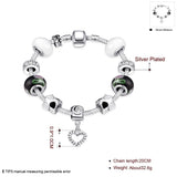 Sterling Silver European Beads  8 Inches 2.7MM  Magnetic Clasp Bracelet L107