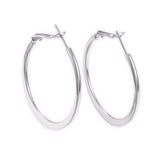 304 Stainless Steel Hoop Earrings Stainless Steel Color 1.5" Inch 2MM P562