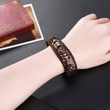 Leather Bracelet Handmade 8 Inches 18MM Hook  L496