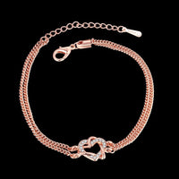 Rose Gold Plated Bracelet Lobster 7.5 Inches 13MM L160