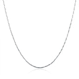 Platinum Plated Necklace Chain 20 Inches 1MM Lobster Clasp B309