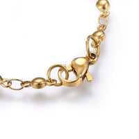 Stainless Steel Charm Bracelet Lobster Gold 8.2" 21cm 3mm Z235