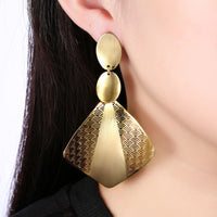 Yellow Gold Plated Earrings  Chandelier Latch Back Clasp L617