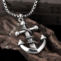 Stainless Steel Necklace Pendant Cross Anchor Biker 23" 3.5MM Lobster Clasp B239