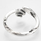 Alloy Cuff Finger Ring Snake Antique Silver Size 7 Adjustable 17mm P395