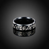 Stainless Steel Band Wedding Ring Black Men's Unisex B455