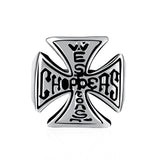 Stainless Steel Antique Gothic Biker Tribal Ring Black Men's Unisex Cross B224