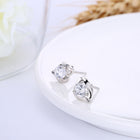 Sterling Silver Earrings  Stud AAA Zirconia  Push Back Clasp L738