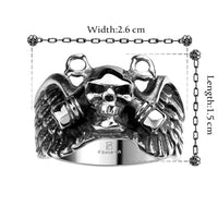 Stainless Steel Antique Gothic Biker Tribal Ring Black Men's Unisex Skull B179