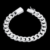 Sterling Silver Plated Bracelet Tongue Safety 8 Inches 10MM Pin Clasp L286