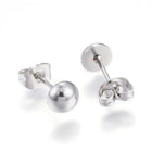 Stainless Steel Ear Studs Hypoallergenic Earrings Half Round 3pairs Z288