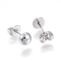 Stainless Steel Ear Studs Hypoallergenic Earrings Half Round 3pairs Z288