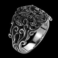 Stainless Steel Gothic Biker Tribal Ring Black Men's Unisex Cross Crown B192