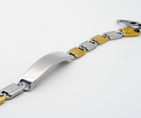 Unisex Gold Silver Tone Stainless Steel ID Bracelet