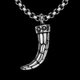 Stainless Steel Necklace Pendant Teeth Biker Gothic 23" 3MM Lobster Clasp B240