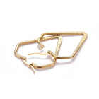 201 Stainless Steel Hoop Earrings Heart Gold 39x32x2mm Pin 0.7x1mm  P571