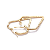 201 Stainless Steel Hoop Earrings Heart Gold 39x32x2mm Pin 0.7x1mm  P571