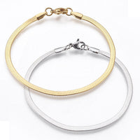 Stainless Steel Herringbone Chain Bracelet Lobster Silver Gold 7.2" 3mm P244