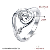 Sterling Silver Plated Fashion Ring AAA Zirconia Women B409