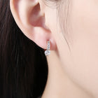 Yellow Gold Plated Earrings  Hoop Huggies AAA Zirconia  Latch Back Clasp L550