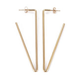 Stainless Steel Stud Earrings Hypoallergenic Earrings Triangle Gold 75x26x  Z403