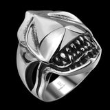 Stainless Steel  Gothic Biker Tribal Ring Black Men's Unisex Alien Teeh B198