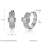 Sterling Silver Plated  Earrings Clip On AAA Zirconia Push Back .68" L416
