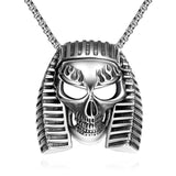 Stainless Steel Necklace Pendant Egypt Pharaoh Biker 23" 3.5MM Lobster B213