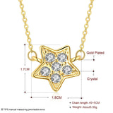 Yellow Gold Plated Necklace Pendant Star Zirconia 20 Inches 1MM Lobster B175