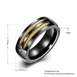 Stainless Steel Band Fashion Ring Gold Men's Unisex Double Cable B458