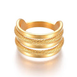 304 Stainless Steel Finger Rings Wide Band Rings Gold Size 7 17mm Z715