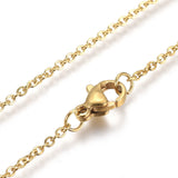 Stainless Steel Pendant Necklace Chain Lobster Triangle Gold 17.5" 1.5mm A227