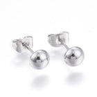 Stainless Steel Ear Studs Hypoallergenic Earrings Half Round 3pairs Z288