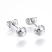 Stainless Steel Ear Studs Hypoallergenic Earrings Half Round 3pairs Z288