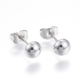 Stainless Steel Ear Studs Hypoallergenic Earrings Half Round 3pairs Z288