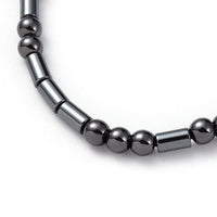 Adjustable Non-magnetic Hematite Necklace Beads Morse Code-Family 31.1" P684