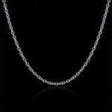 Sterling Silver Plated Necklace Chain 19 Inches 1MM Lobster Clasp B357