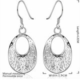 Sterling Silver Plated Earrings  Drop Dangle Fish Hook Clasp L693
