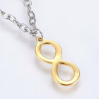304 Stainless Steel Charm Bracelet Lobster Infinity Gold Silver 7.8" 2.5mm A75
