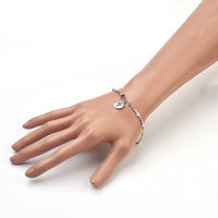 Stainless Steel Charm Bracelet Cross Silver 7.8" Z122