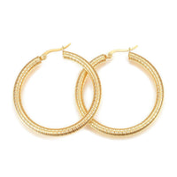 304 Stainless Steel Hoop Earrings Gold 44x43x4mm Pin 1x0.8mm  P582