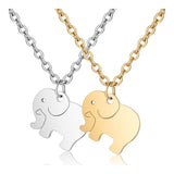 304 Stainless Steel Pendant Necklace Elephant Stainless Steel Color 16" 1mm A411