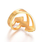 304 Stainless Steel Finger Rings Wide Band Rings Gold Size 7 17mm Z714