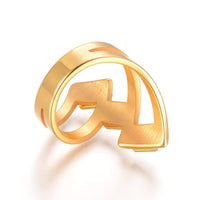 304 Stainless Steel Finger Rings Wide Band Rings Gold Size 7 17mm Z714