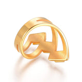 304 Stainless Steel Finger Rings Wide Band Rings Gold Size 7 17mm Z714